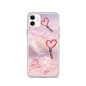 Social Life Clouds Pink iPhone Case