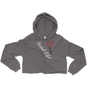 No Love Lost "Social Life" white script Crop Hoodie