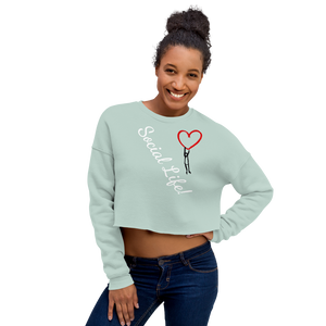No Love Lost "Social Life" white script Crop Sweatshirt