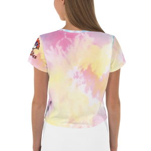 Mumble Rap Tie Dye All-Over Print Crop Tee