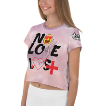 "No Love Lost" Clouds All-Over Print Crop Tee