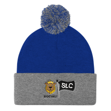 Young King Embroidered Pom Pom Knit Cap