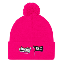 Signature Logo Embroidered Pom Pom Knit Cap in Multiple colors