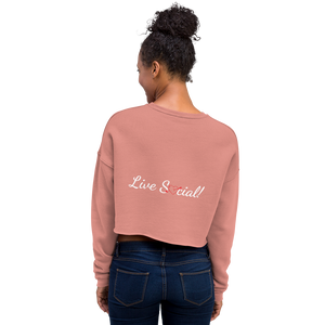 No Love Lost "Social Life" white script Crop Sweatshirt