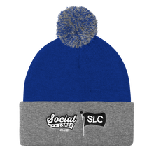 Signature Logo Embroidered Pom Pom Knit Cap in Multiple colors