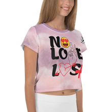 "No Love Lost" Clouds All-Over Print Crop Tee