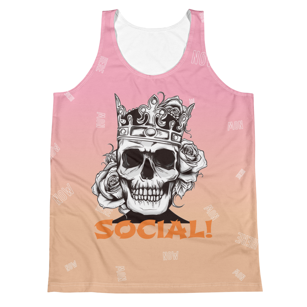 Crown Holder All-Over Print blended Orange Text Unisex Tank Top