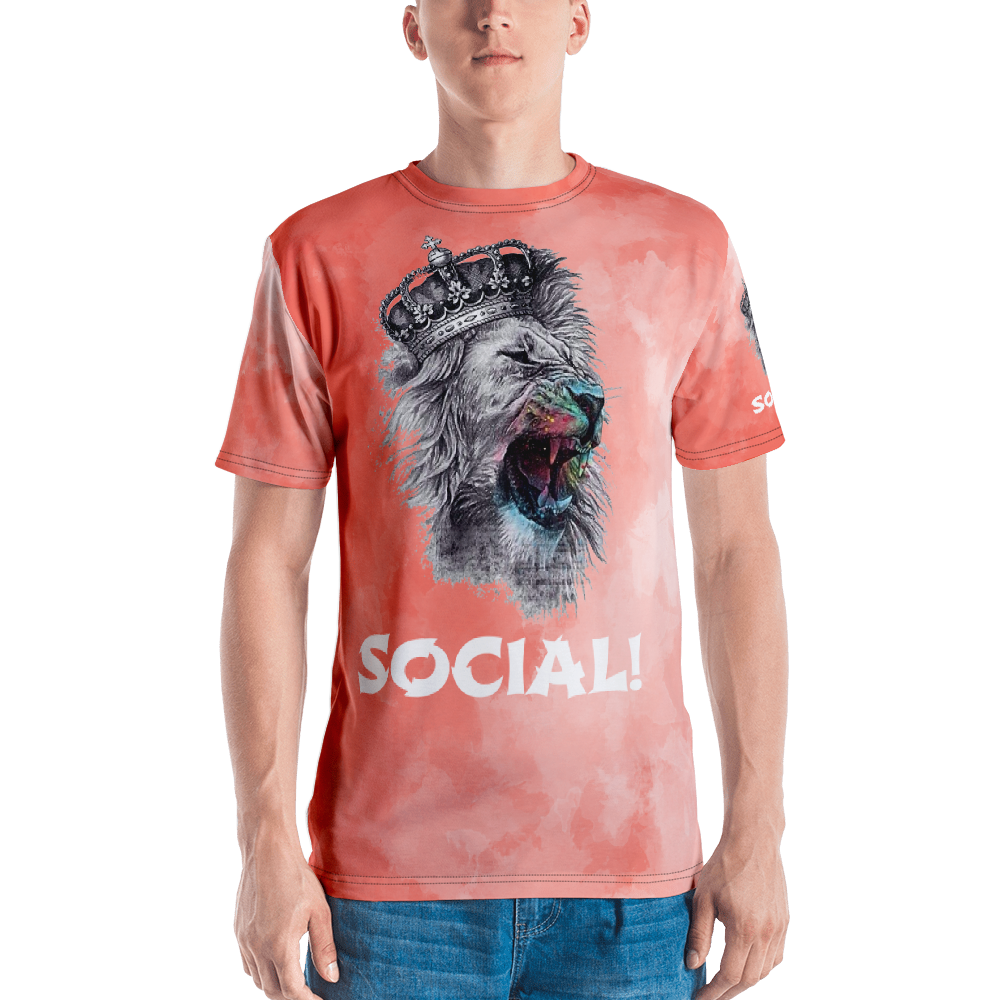 King Of The Jungle Coral All - Over Men's T-shirt