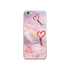 Social Life Clouds Pink iPhone Case