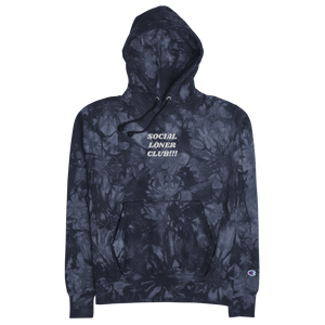 SLC!! Unisex Champion tie-dye Navy Blue Hoodie