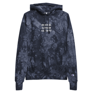 SLC!! Unisex Champion tie-dye Navy Blue Hoodie